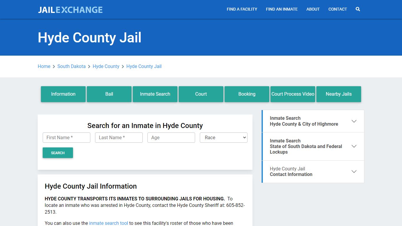 Hyde County Jail & Sheriff Roster Lookup, SD, Inmate Search