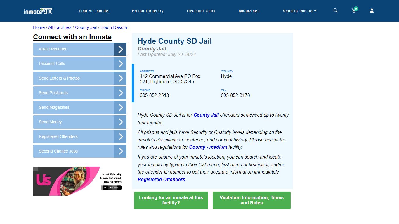 Hyde County SD Jail - Inmate Locator