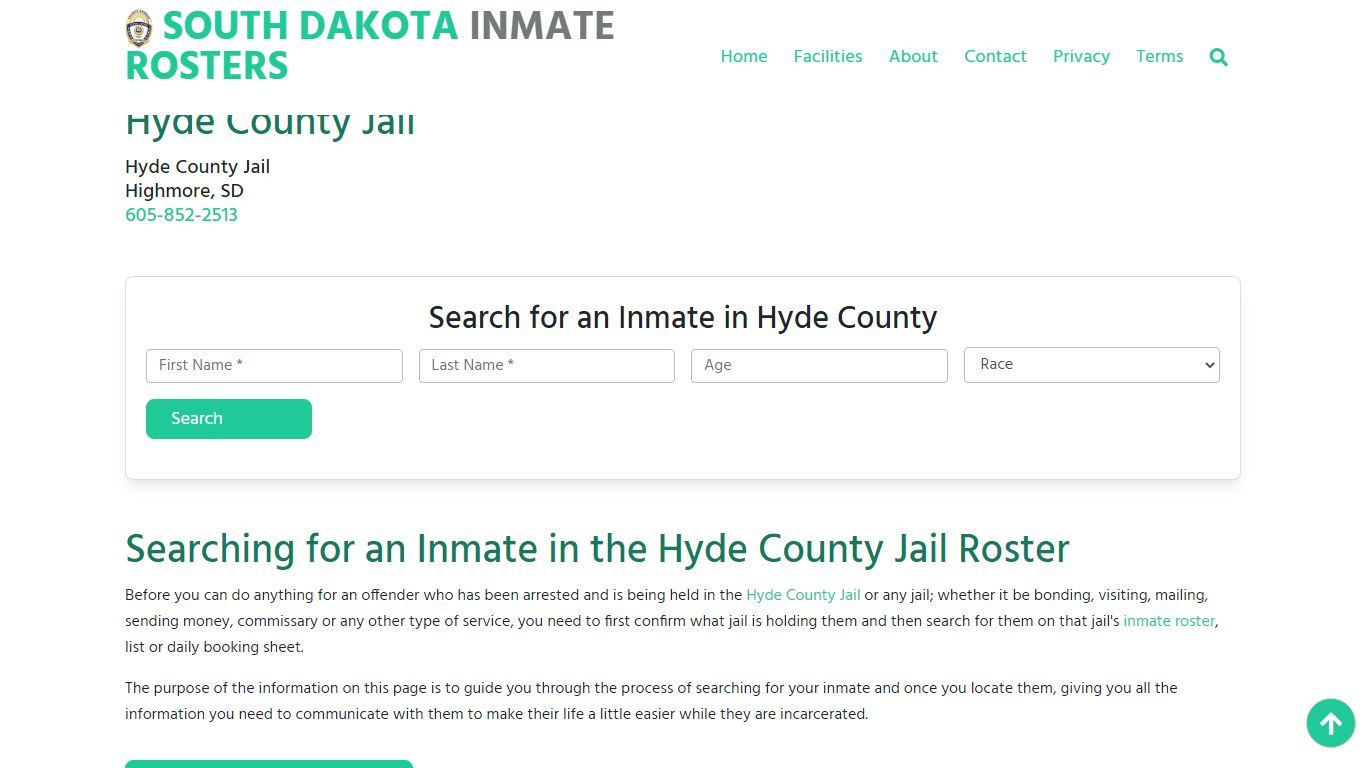 Hyde County Jail SD: Inmate Search & Roster