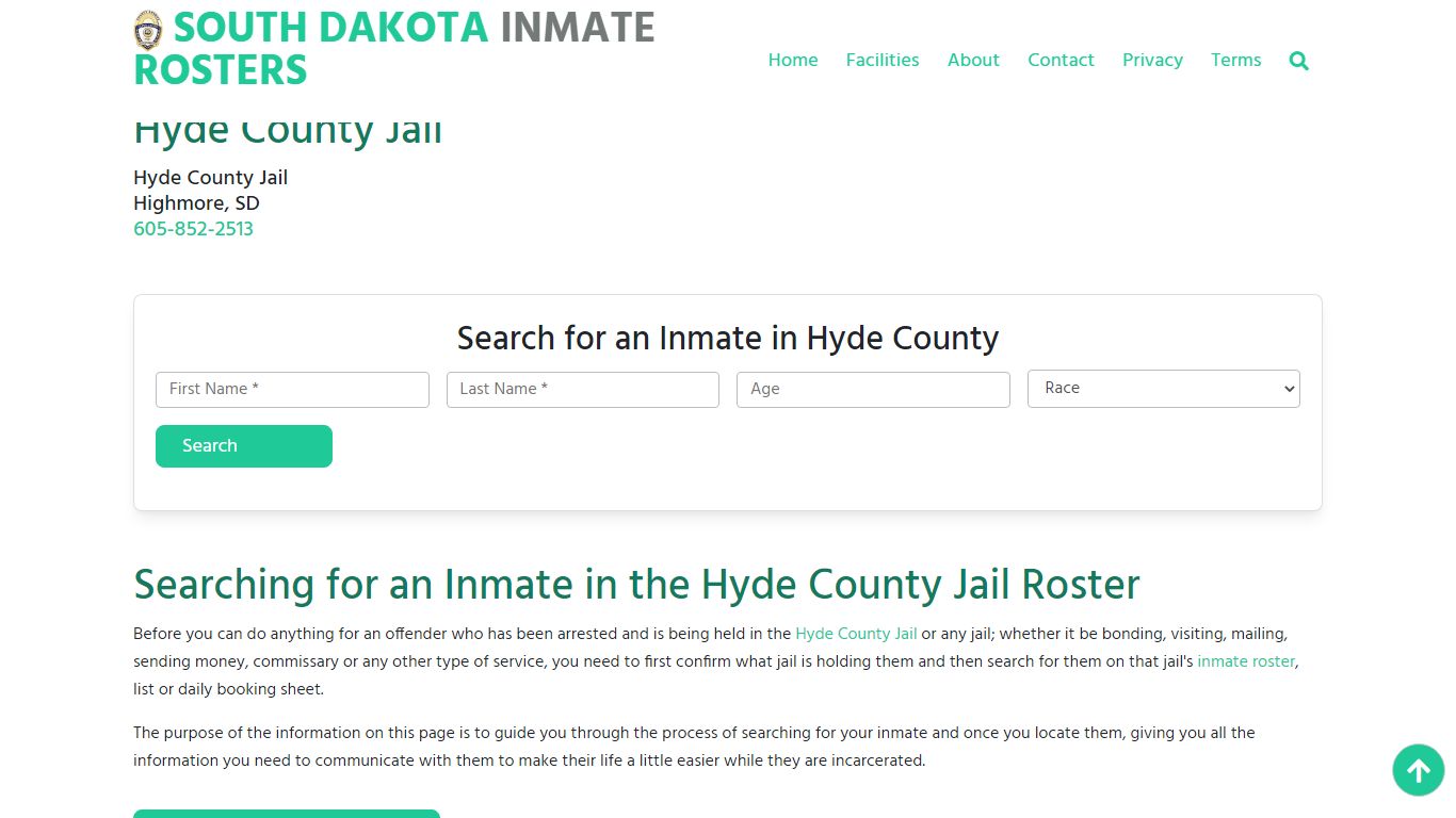 Hyde County Jail SD: Inmate Search & Roster